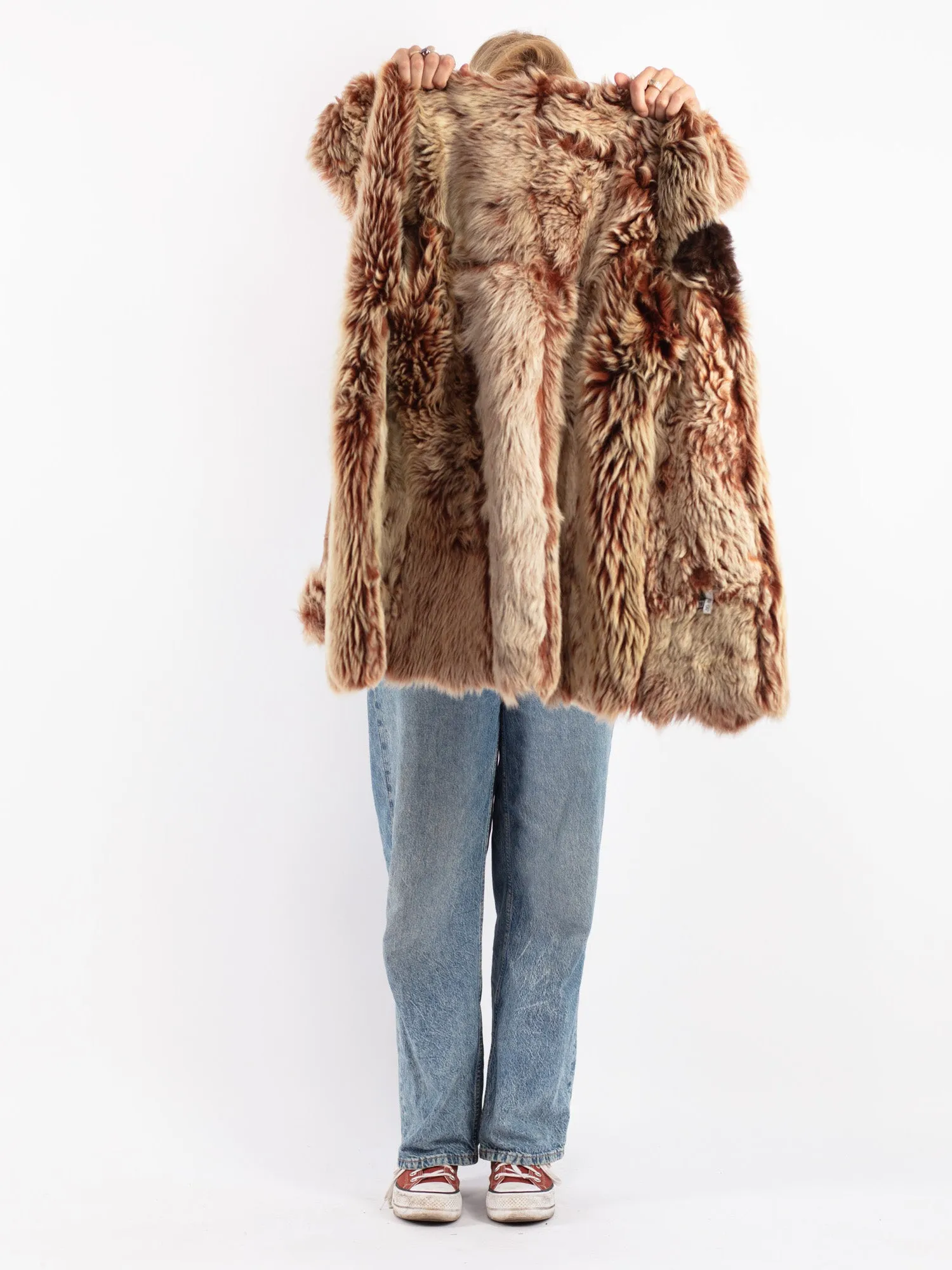 Vintage 90's Penny Lane Sheepskin Coat in Brown