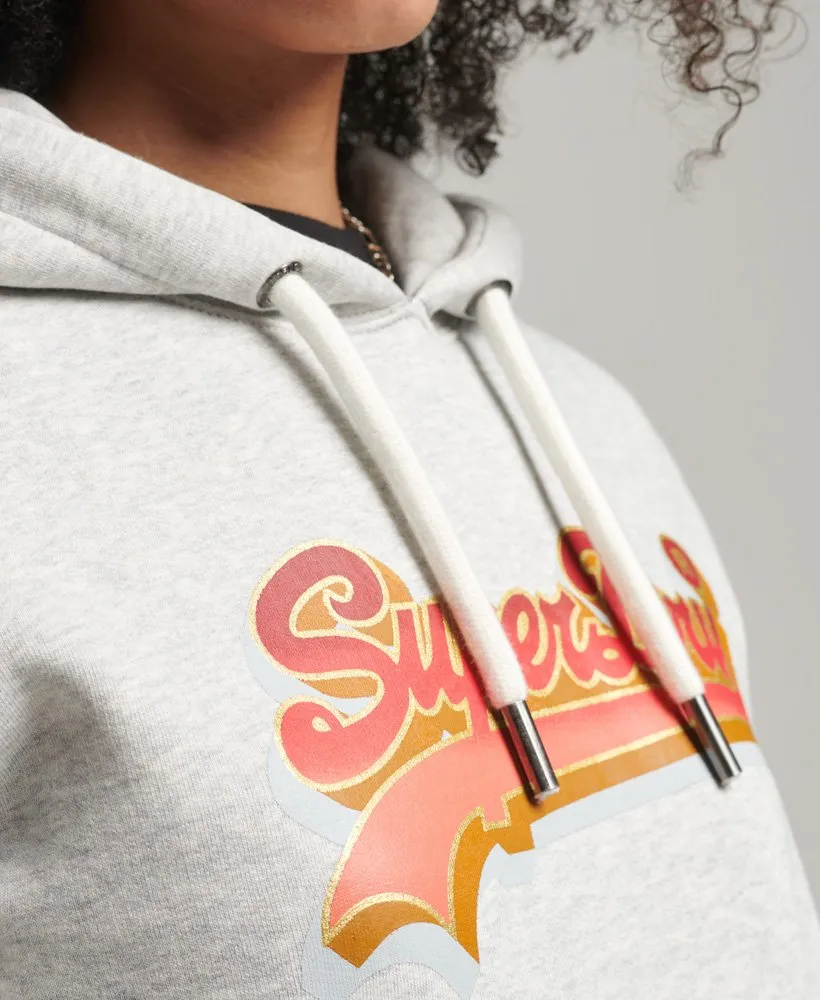 Vintage Logo Seasonal Hood | Light Grey Marle