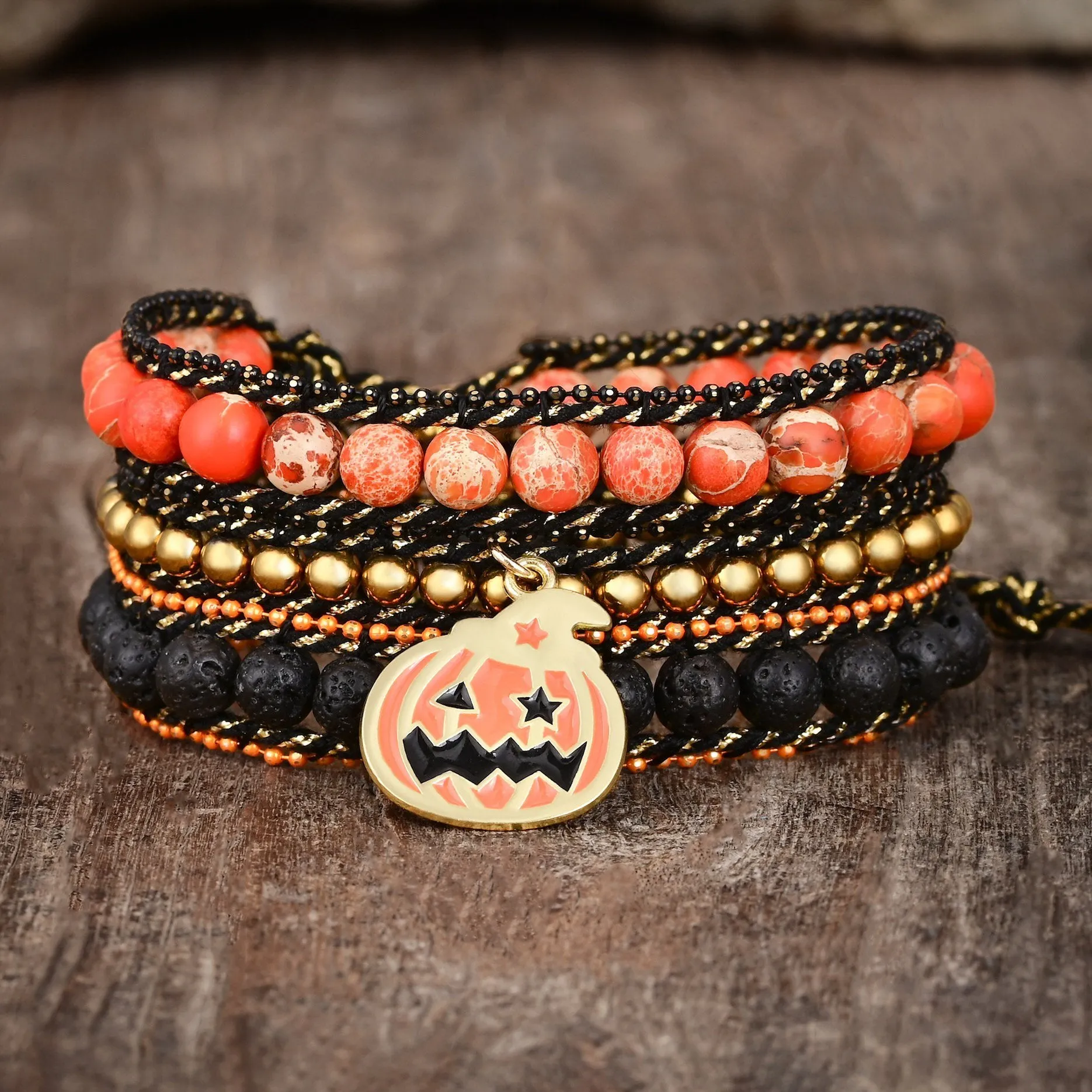 Wicked Pumpkin Patch Wrap Bracelet