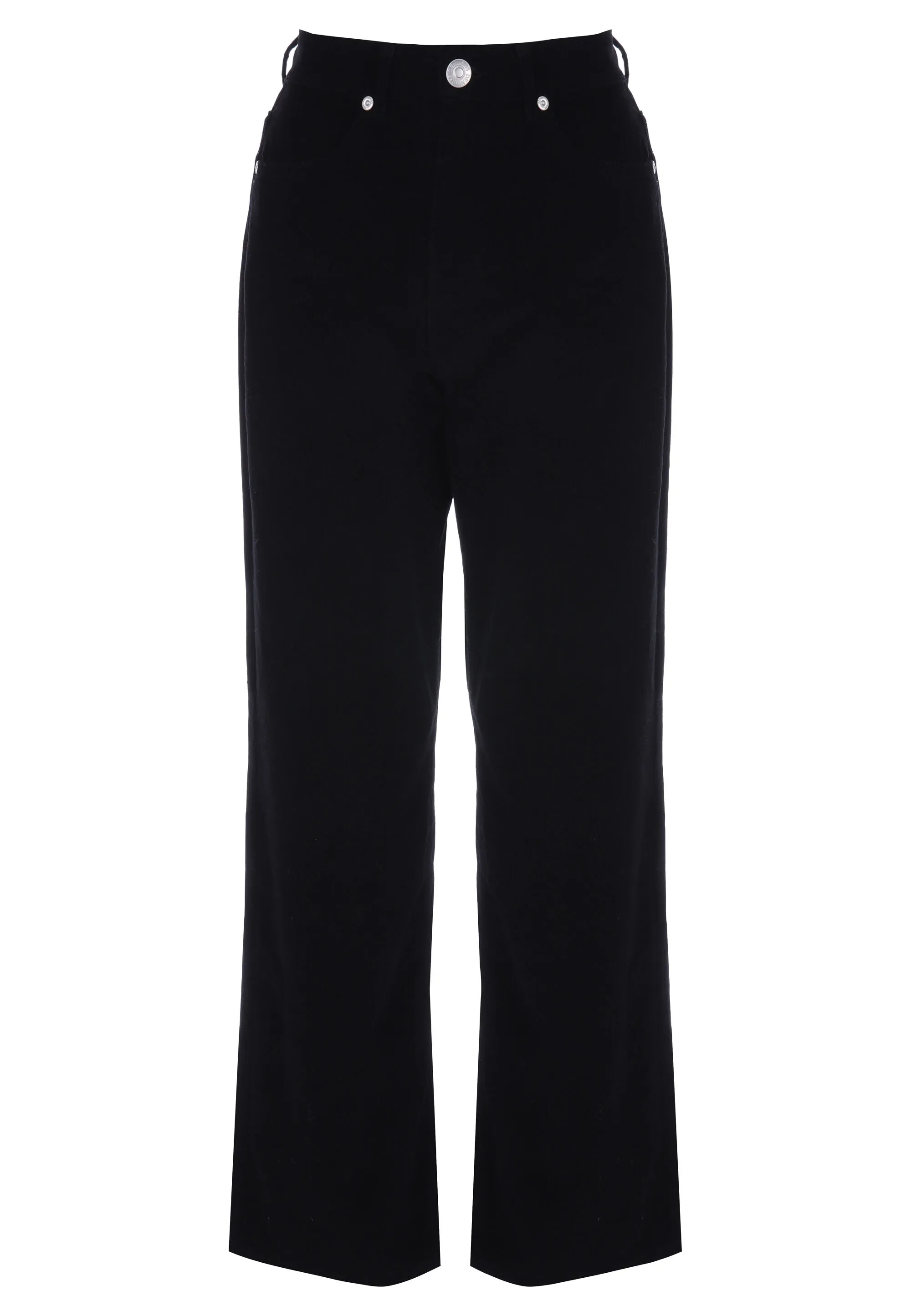 Womens Black Cord Straight Leg Jeans