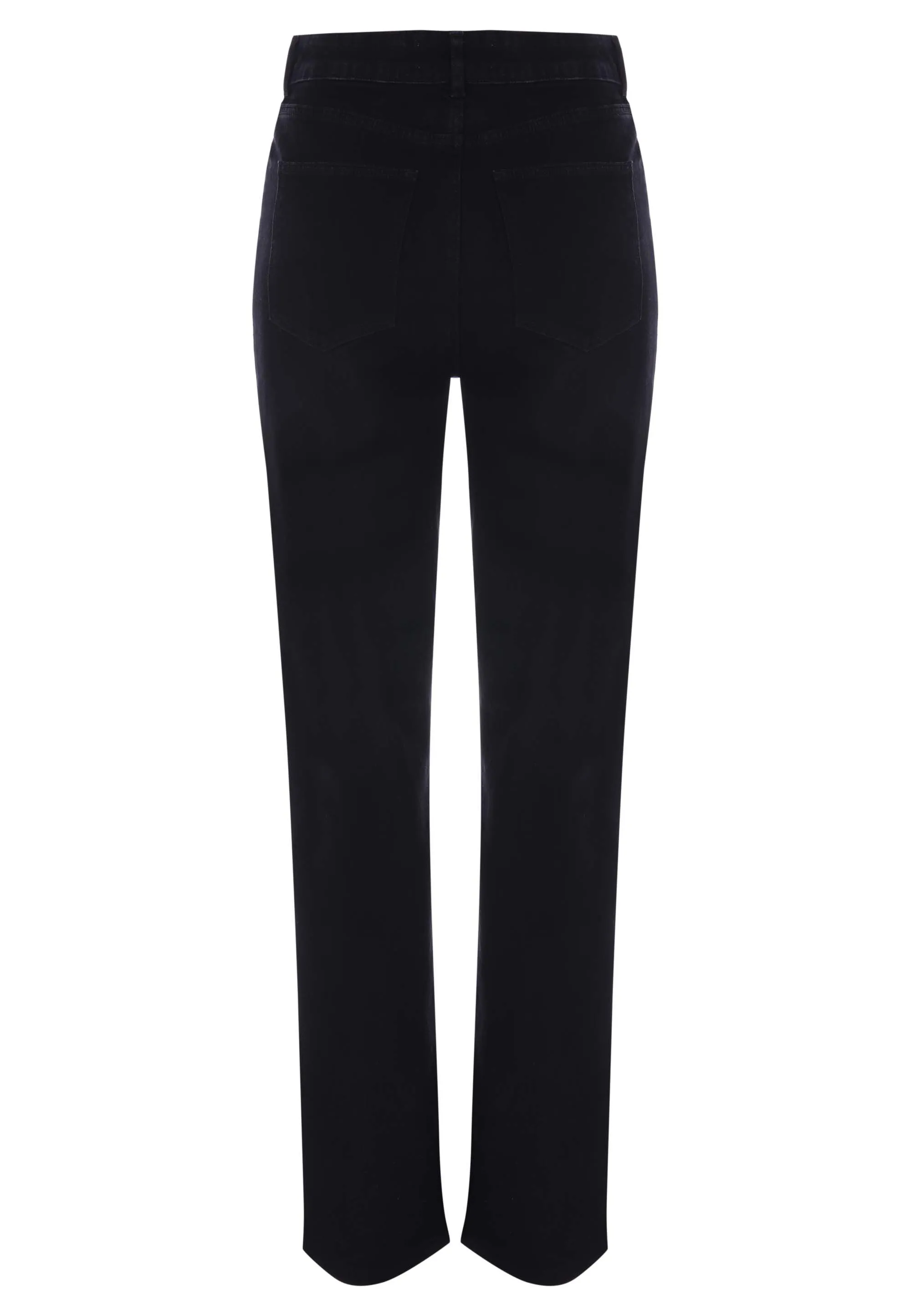 Womens Black Plain Straight Leg Jeans