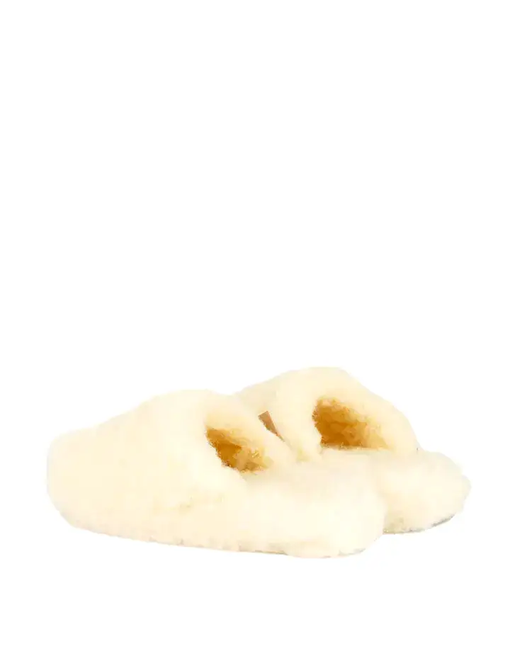 Yoko Wool Womens Basic Wool Slippers Natural