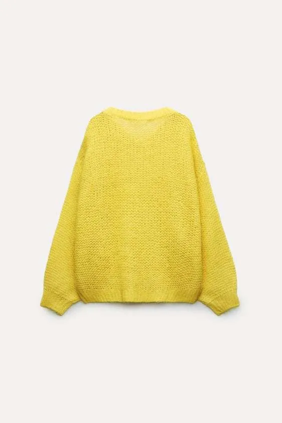 ZARA  |POMPOM KNIT JACKET